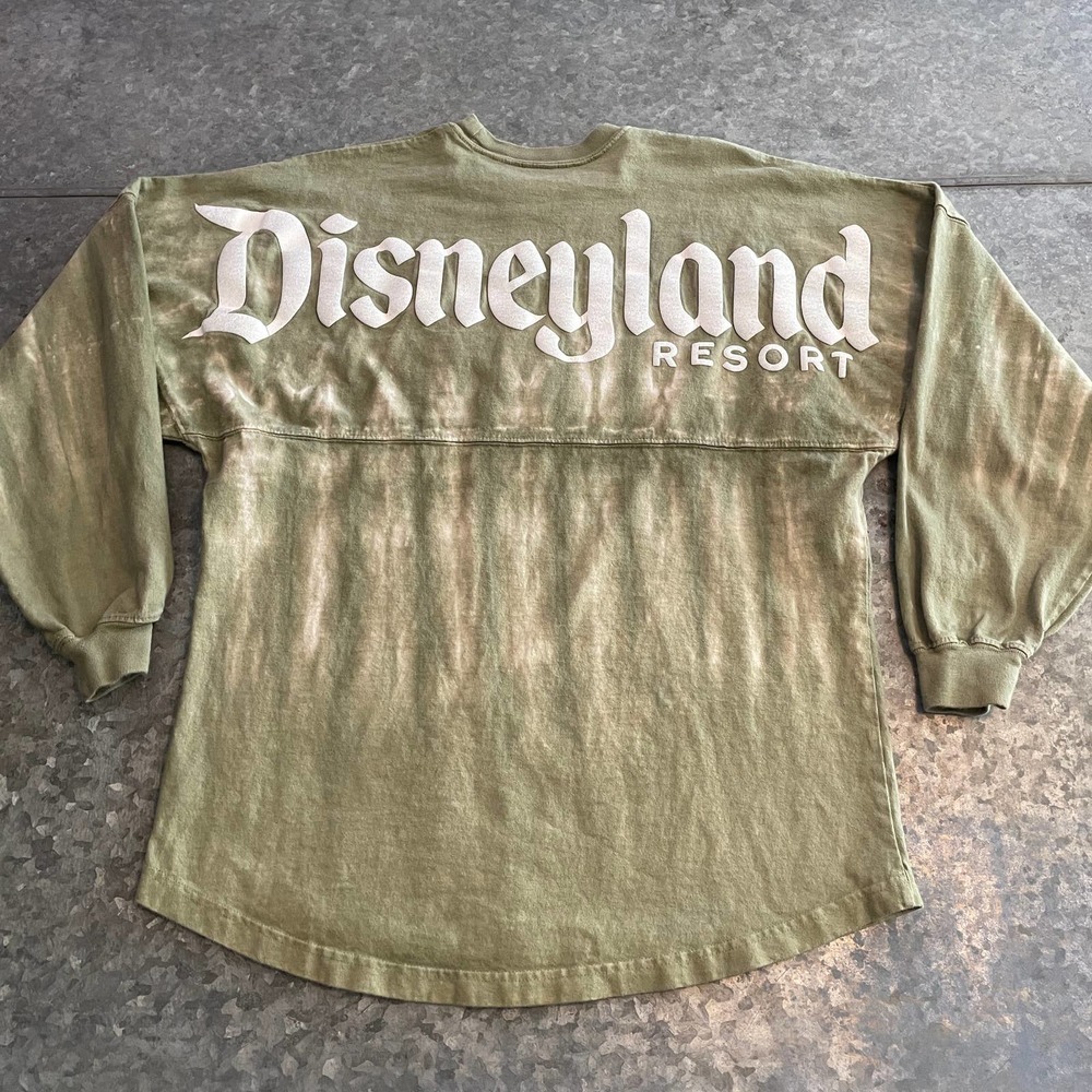 Disneyland Resort Spirit Jersey Long Sleeve Shirt Mens Small Green Tie Dye